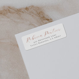 Etiqueta Colores De Boho Elegante Script Dirección De Retor