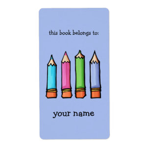 Etiqueta Colores de lápices lavanda