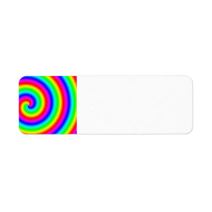 Etiqueta Colores del arco iris. Espiral brillante y