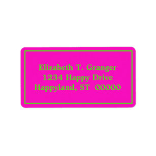 Etiqueta Colores DIY Cuadro Rosa Impactante Verde Lima