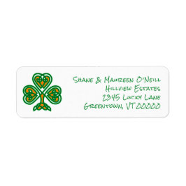 Etiqueta Colores irlandeses Celtic Knot Shamrock