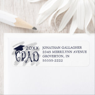 Etiqueta Colores Personalizados GRAD con letras de mano de