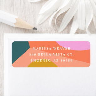 Etiqueta Colorful Modern Retro Return Address