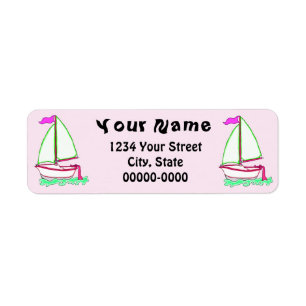 Etiqueta Colorful Sailboat 2 Return Address Labels