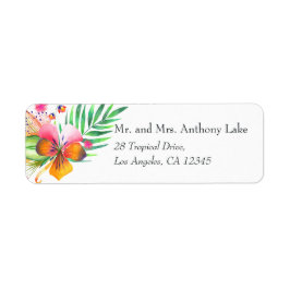 Etiqueta Colorida acuarela Tropical Summer Beach Wedding