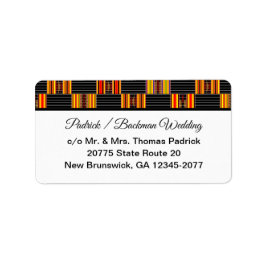 Etiqueta Colorida Kente Black Pinstripe K30 RSVP Retorno