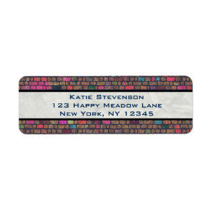 Etiqueta Colorida textura de pared de ladrillo rústico