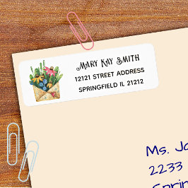 Etiqueta Coloridas Conefarrias de acuarela, dirección