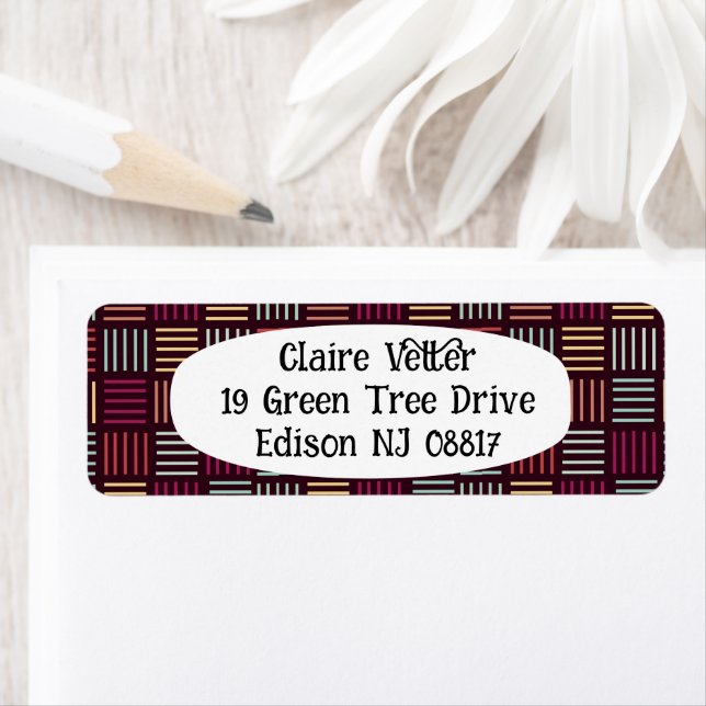 Etiqueta Coloridas líneas al cuadrado (In situ)