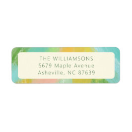 Etiqueta Colorido Chorro Abstracto Acuarela Despedida de So