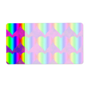 Etiqueta Colorido Girly Rainbow Hearts Fun Teatro