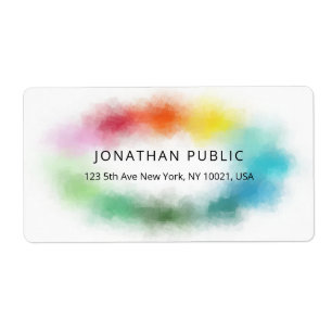 Etiqueta Colorido Resumen Elegante Plantilla Personalizada