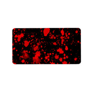 Etiqueta Colorido Splash artístico de pintura roja negra