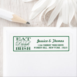 Etiqueta Comer, beber y ser irlandés Día de San Patricio