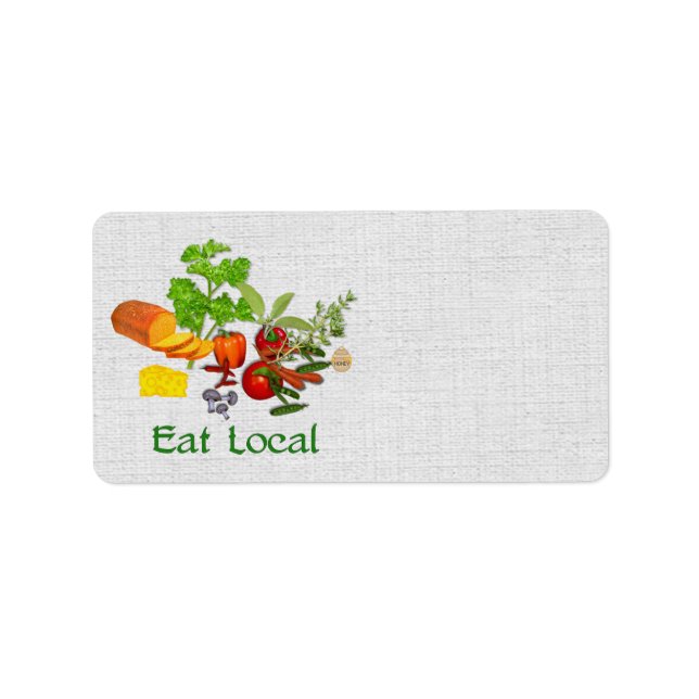 Etiqueta Comer local (Frente)