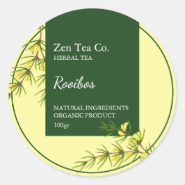 Etiqueta comercial de té de hierbas Rooibos