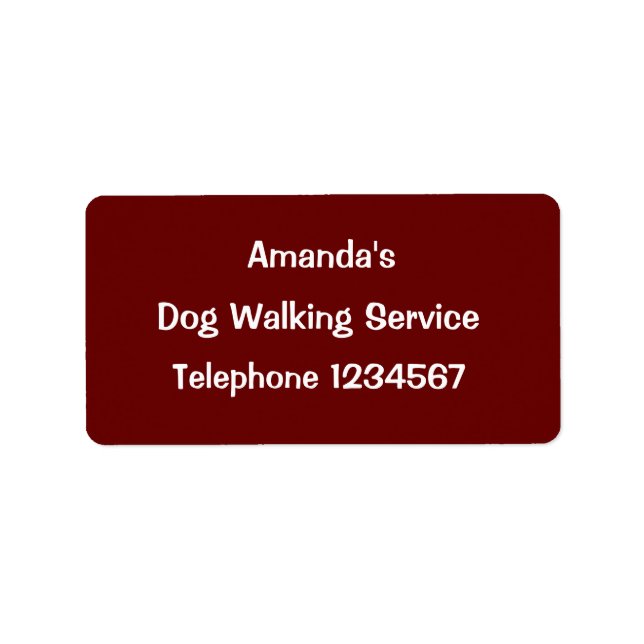 ETIQUETA COMERCIO, PERRO CAMINANDO. (Frente)