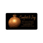 Etiqueta Comfort & Joy Golden ornament label<br><div class="desc">Add a special detail to your holiday letters! There are many different cards available,  so pick the design and wording you like. Browse the store or search for "portosabbianatalelabel".</div>