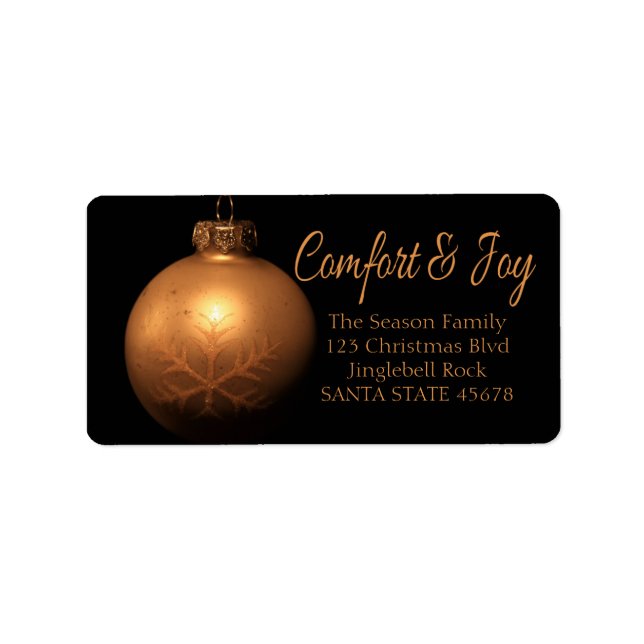 Etiqueta Comfort & Joy Golden ornament label (Frente)