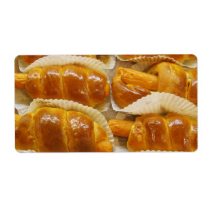 Etiqueta Comida asiática del postre de la torta del perrit