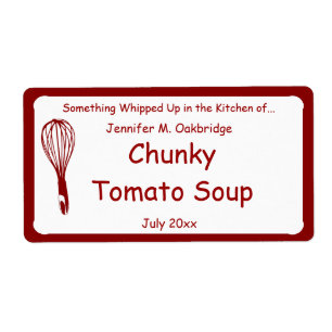 Etiqueta Comida casera personalizada de Red Whisk