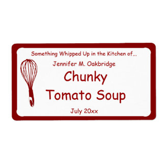 Etiqueta Comida casera personalizada de Red Whisk