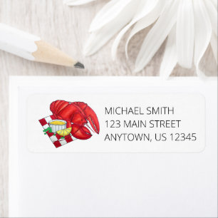 Etiqueta Comida de marisco para la cena de bogavante de la 