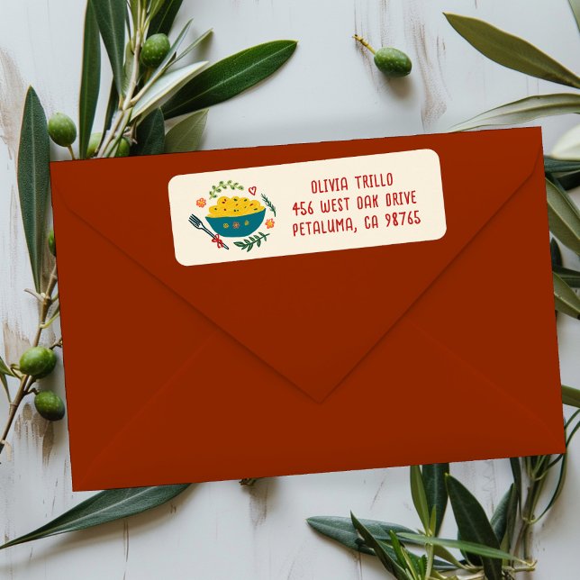 Etiqueta Comida Italiana That's Amore DIRECCIÓN de Boda PER (That's Amore Italian Food PASTA CUSTOM Wedding Address Label
)