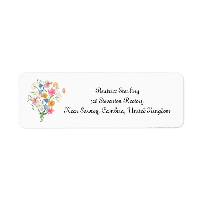 Etiqueta Cómodos rótulos de direcciones de retorno. (Frente)