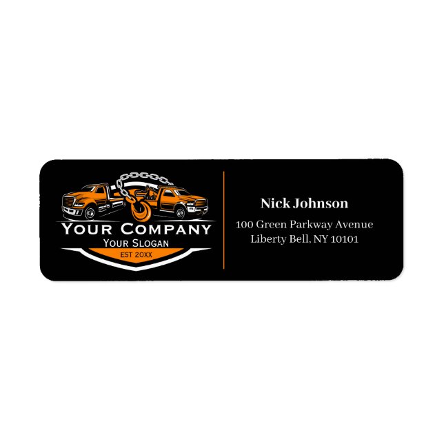 Etiqueta Compañía de Oleado Profesional, Hauling Service (Frente)