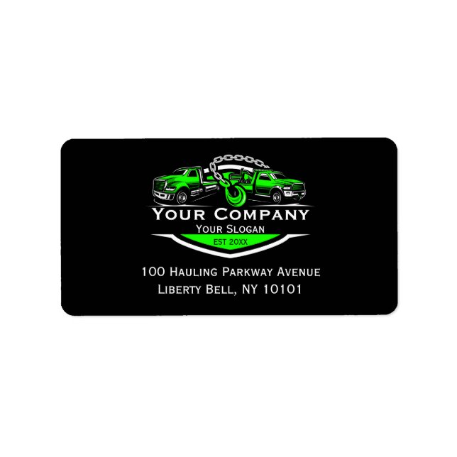 Etiqueta Compañía de Oleado Profesional, Hauling Service (Frente)