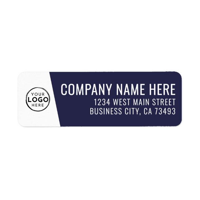 Etiqueta Company Logo Navy Blue Business (Frente)