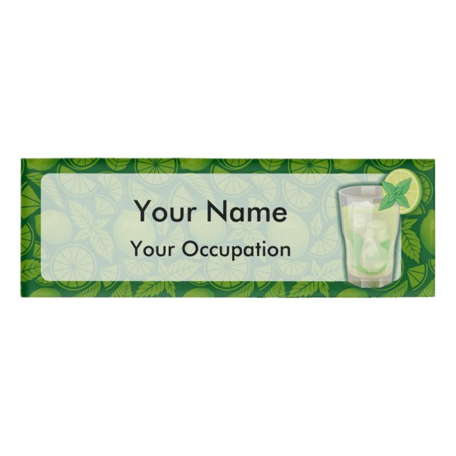 Etiqueta con nombre de cóctel Mojito (Anverso)