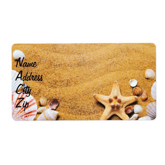 Etiqueta conchas en la playa (Frente)