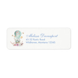 Etiqueta Conejito caprichoso en globo aerostático