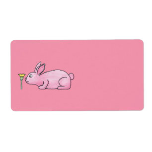 Etiqueta Conejo de conejito rosado