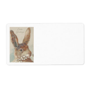 Etiqueta Conejo de Pascua antiguo