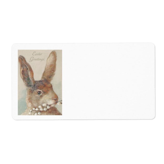 Etiqueta Conejo de Pascua antiguo (Frente)