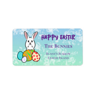 Etiqueta Conejo de Pascua en huevos de Pascua