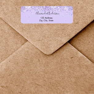 Etiqueta Confeti de lavanda violeta elegante dirección de d