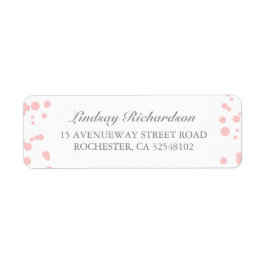 Etiqueta Confetti plateado y rosado elegante matrimonio