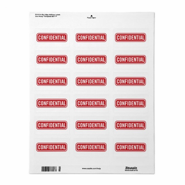 Etiqueta Confidencial (Hoja Entera)