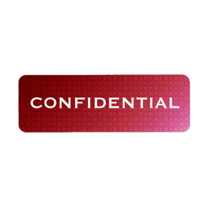 Etiqueta CONFIDENCIAL del modelo rojo de la