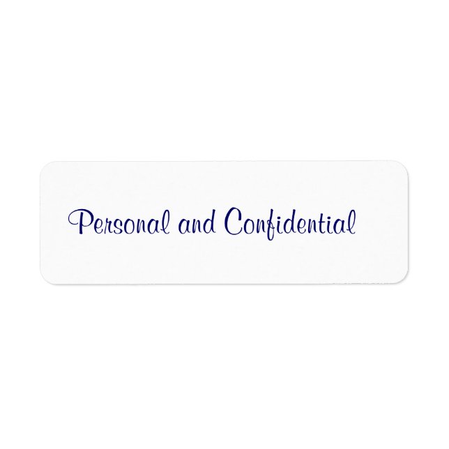 Etiqueta confidencial personal (Frente)
