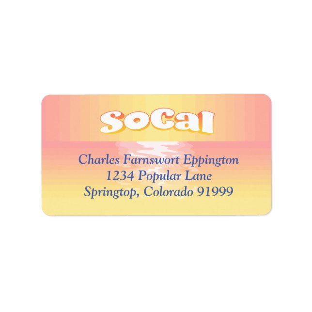 Etiqueta Configuración de SoCal (Frente)