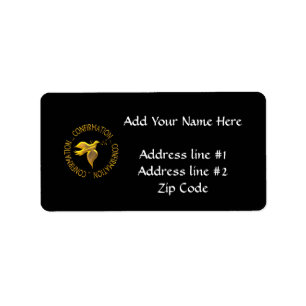 Etiqueta Confirmación dorada y Espíritu Santo