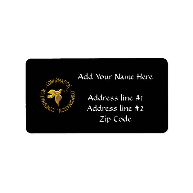 Etiqueta Confirmación dorada y Espíritu Santo (Frente)