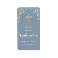 Confirmación Dusty Blue Gold Hand Sanitizer