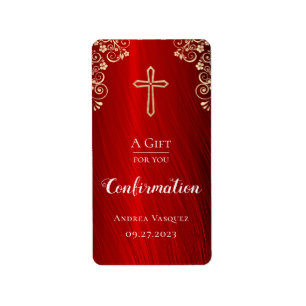 Etiqueta Confirmación personalizada Red Gold Hand Sanitizer