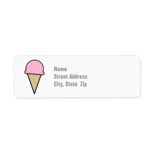 Etiqueta Cono de helado rosa claro